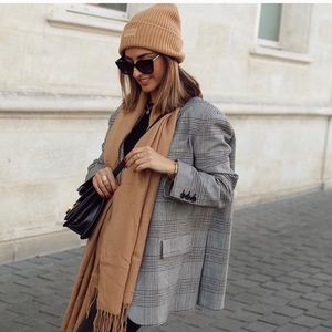 NWT Zara Oversized Plaid Blazer